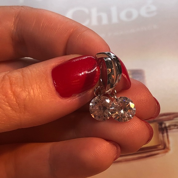 Sterling Silver CZ Earrings - Picture 2 of 5